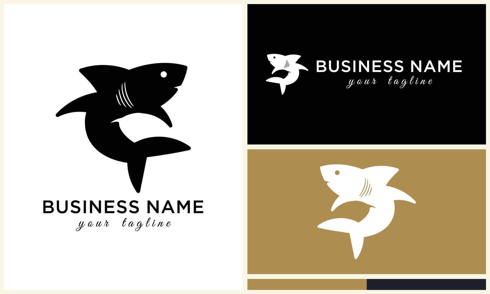 silhouette shark vector logo template