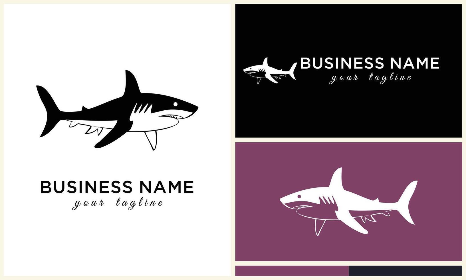 silhouette shark vector logo template