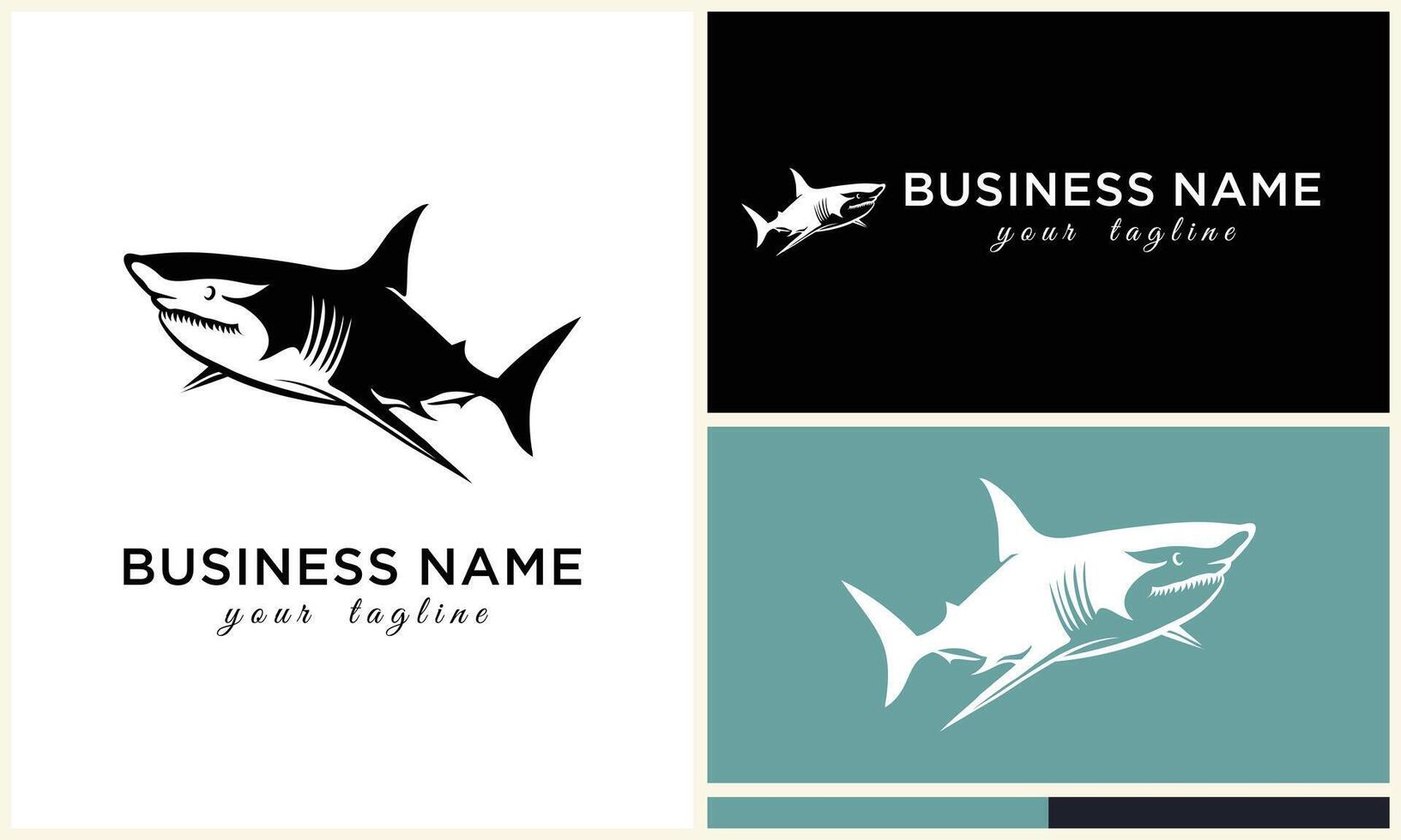 silhouette shark vector logo template