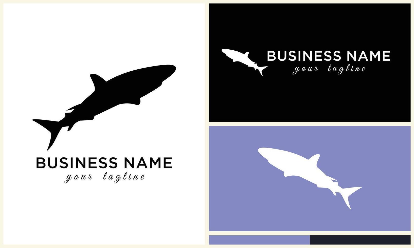 silhouette shark vector logo template