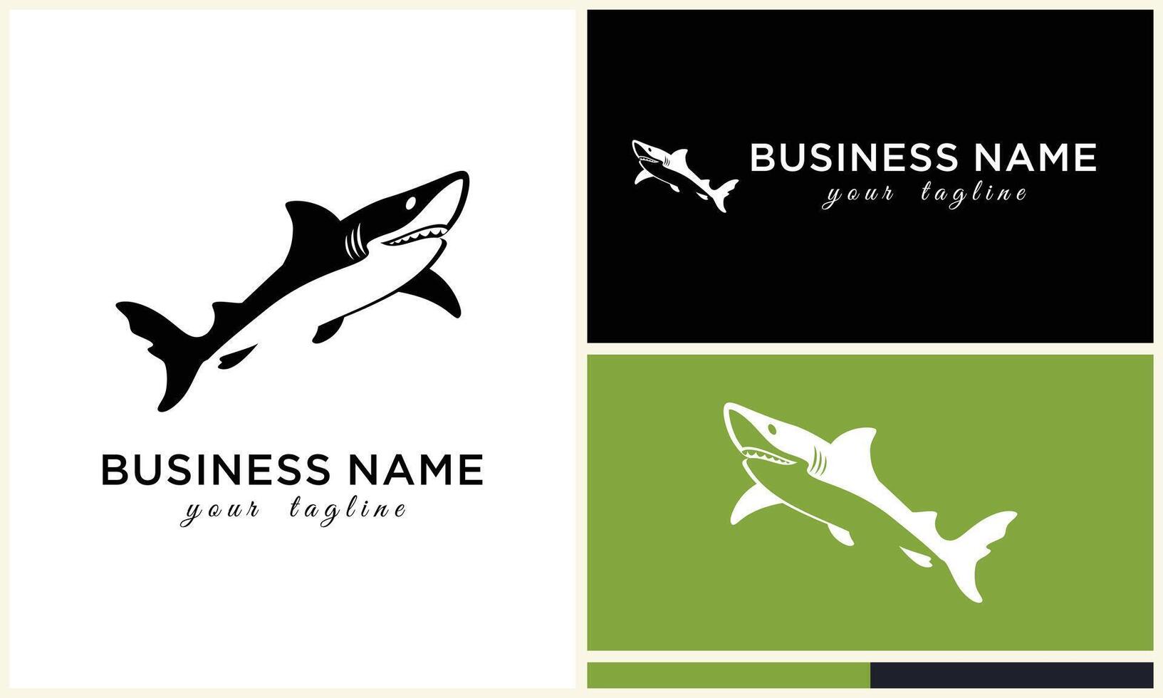 silhouette shark vector logo template