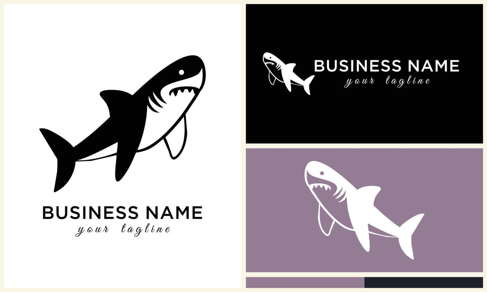 silhouette shark vector logo template