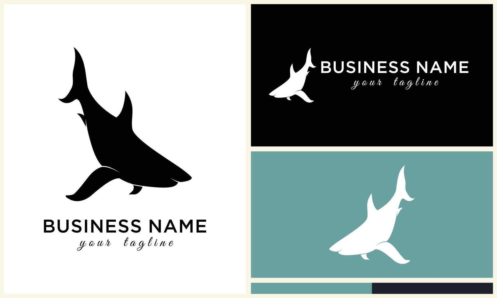 silhouette shark vector logo template