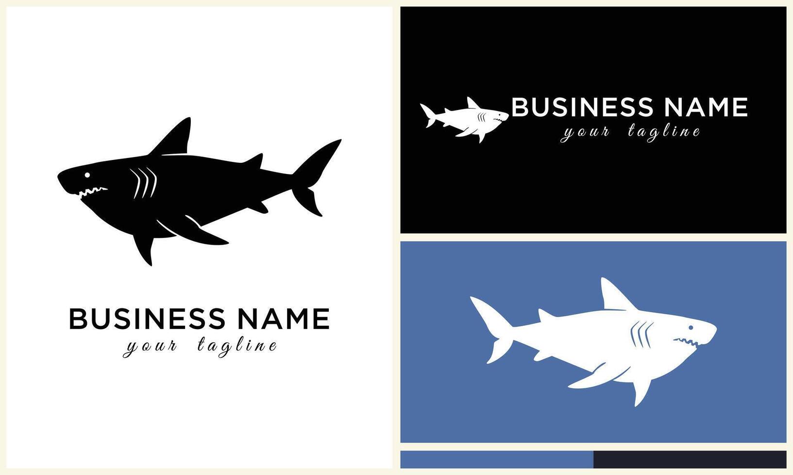 silhouette shark vector logo template