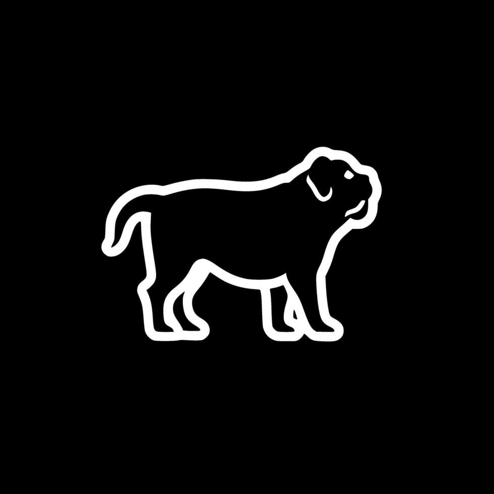 Pug - Black and White Isolated Icon - Vector illustration