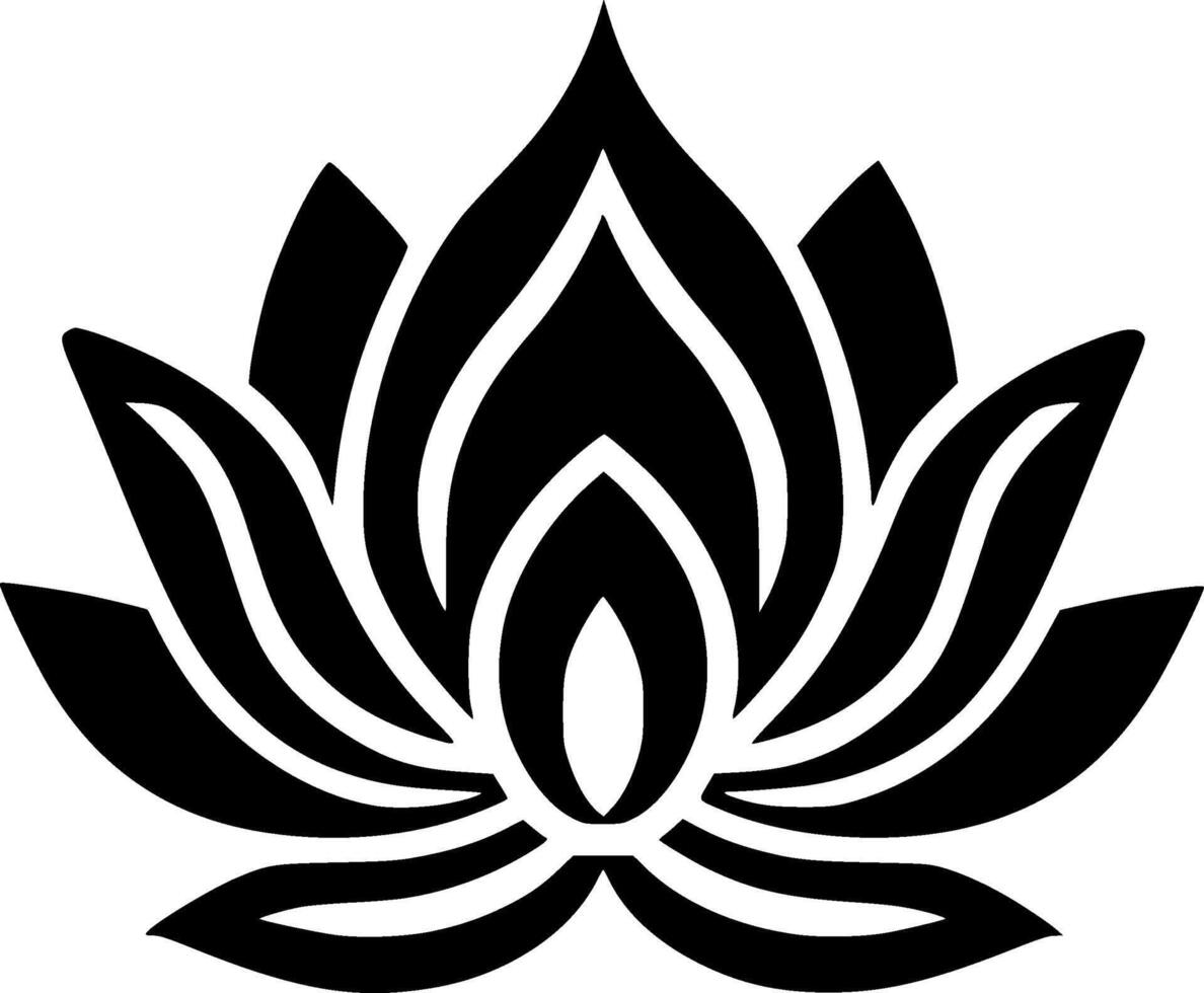 Flower, Black and White Vector illustration