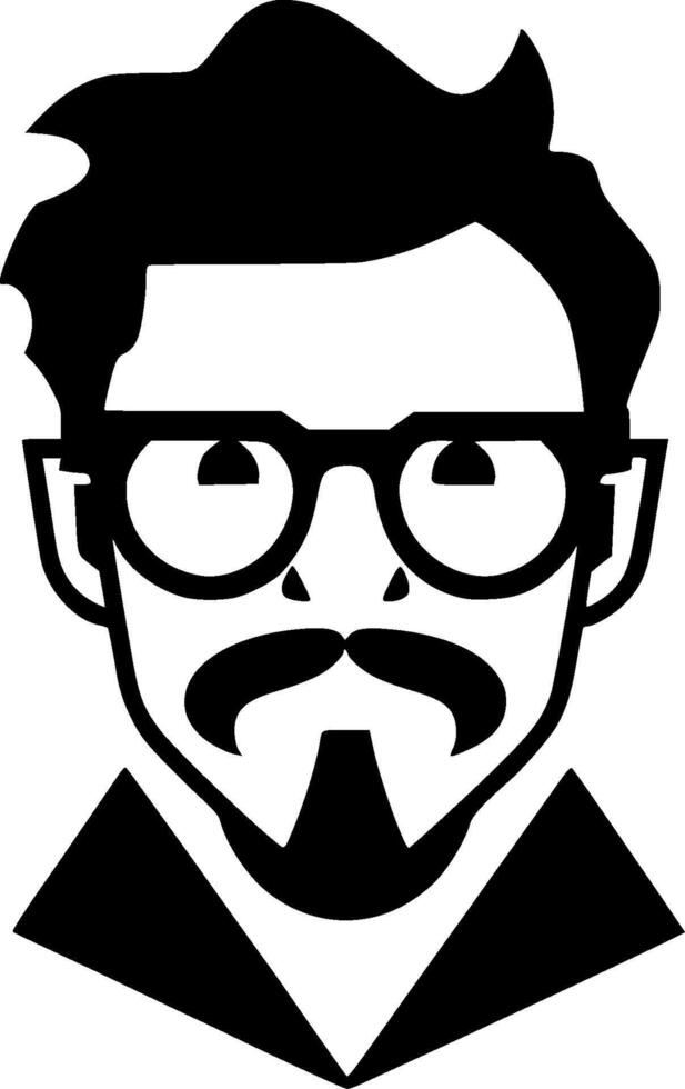 Teacher, Black and White Vector illustration