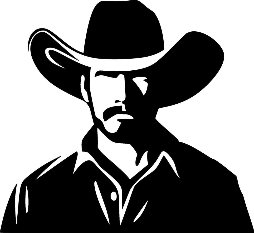 vaquero - negro y blanco aislado icono - vector ilustración