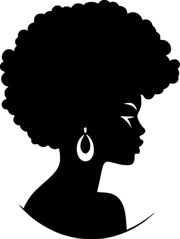 negro mujer - minimalista y plano logo - vector ilustración