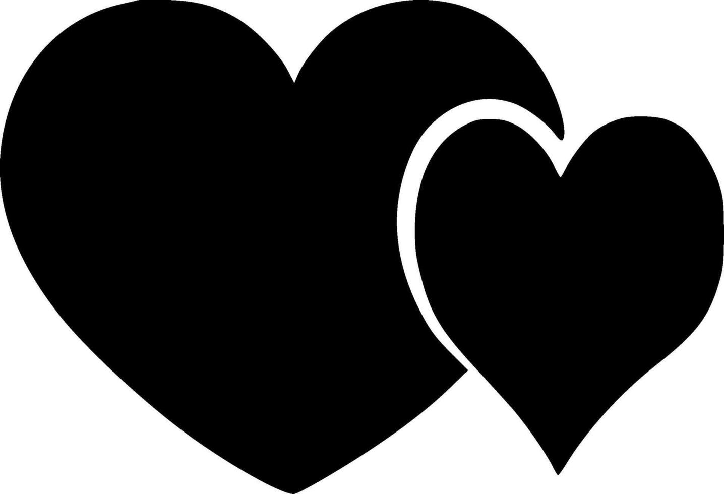 Hearts - Black and White Isolated Icon - Vector illustration