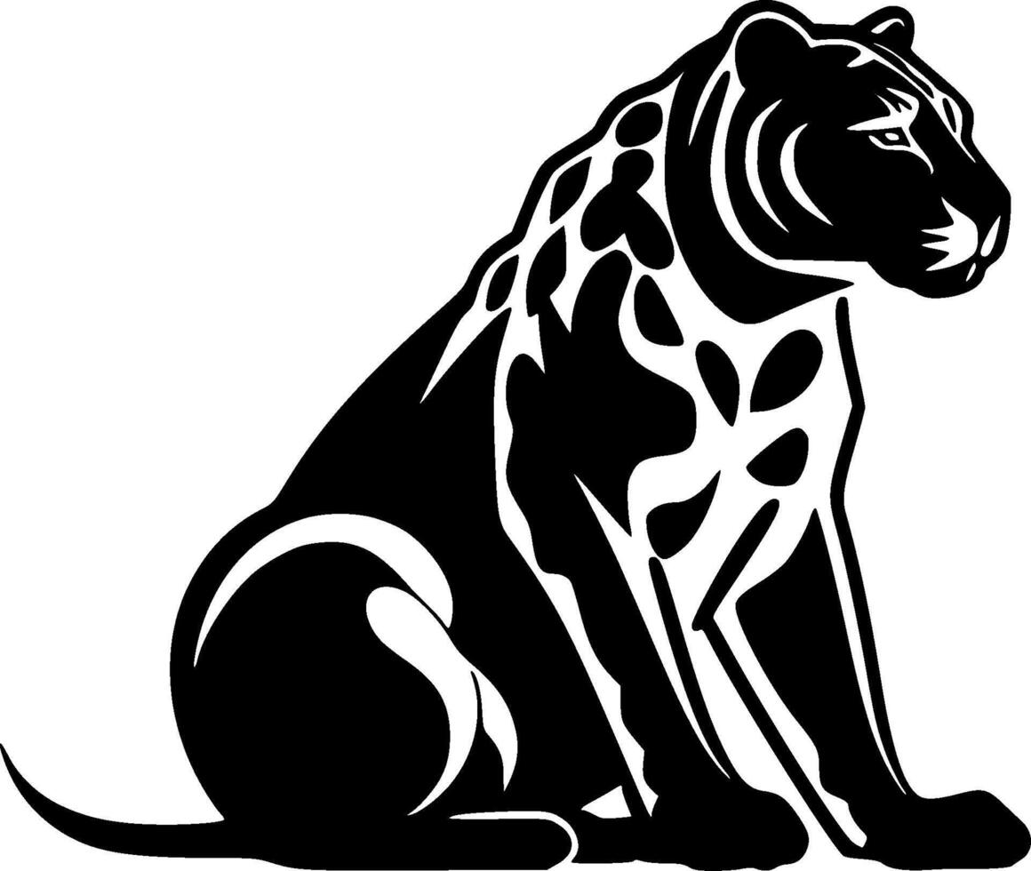 Leopard, Black and White Vector illustration