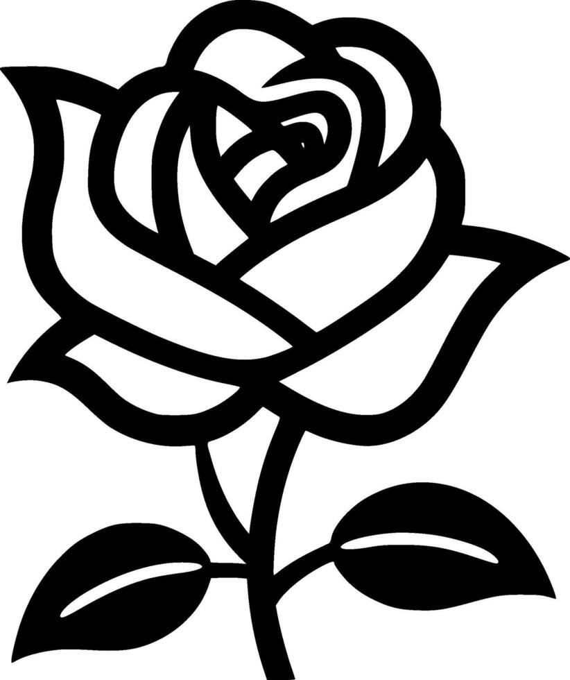 Flower - Black and White Isolated Icon - Vector illustration