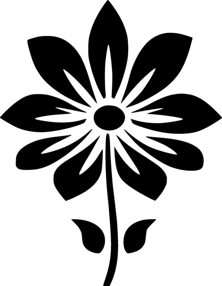 Flower, Black and White Vector illustration