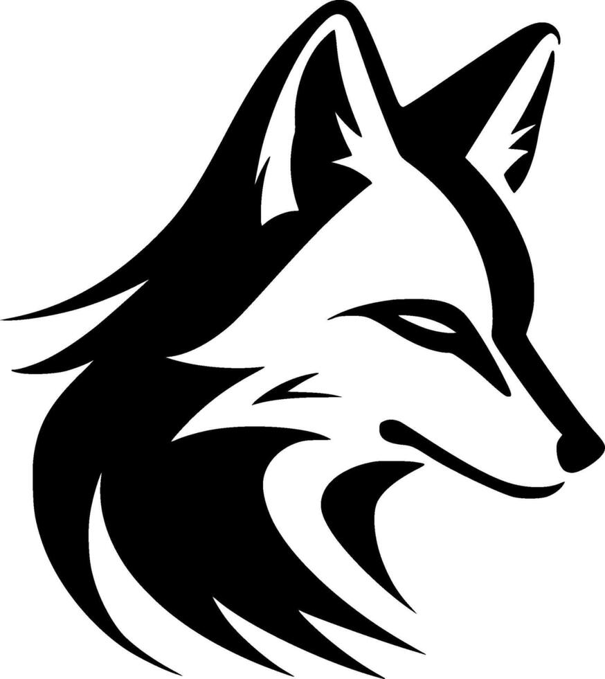Fox - Black and White Isolated Icon - Vector illustration