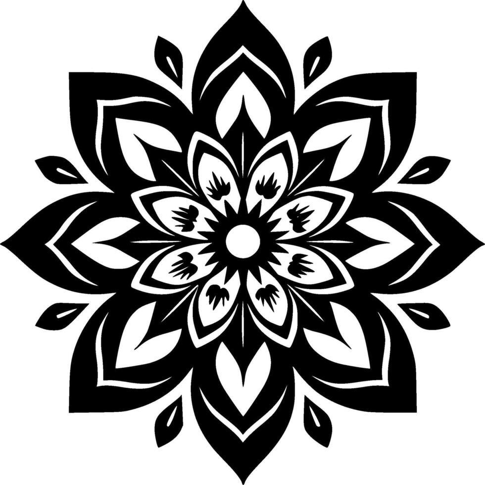 Mandala, Minimalist and Simple Silhouette - Vector illustration