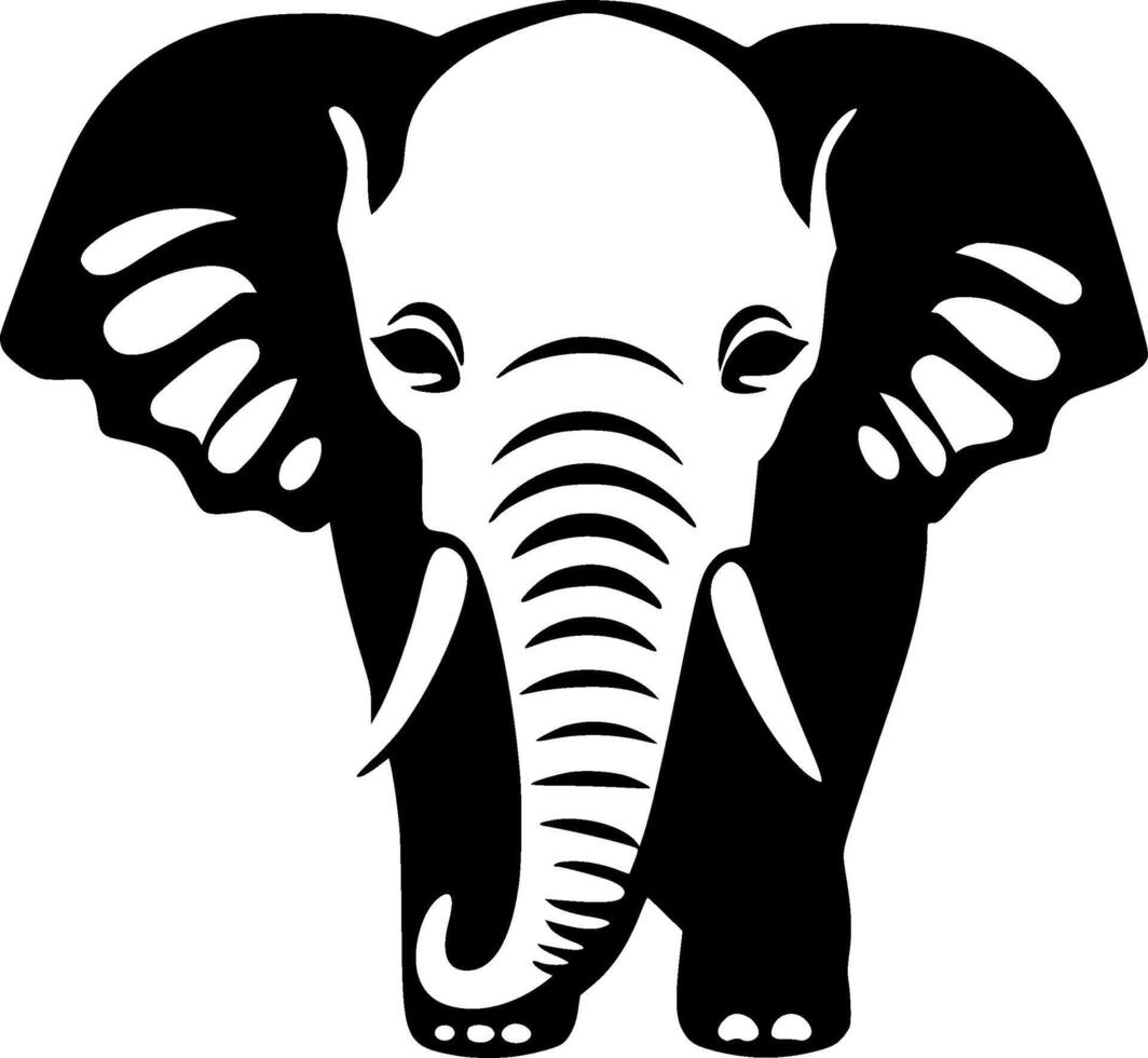 elefante bebé, negro y blanco vector ilustración