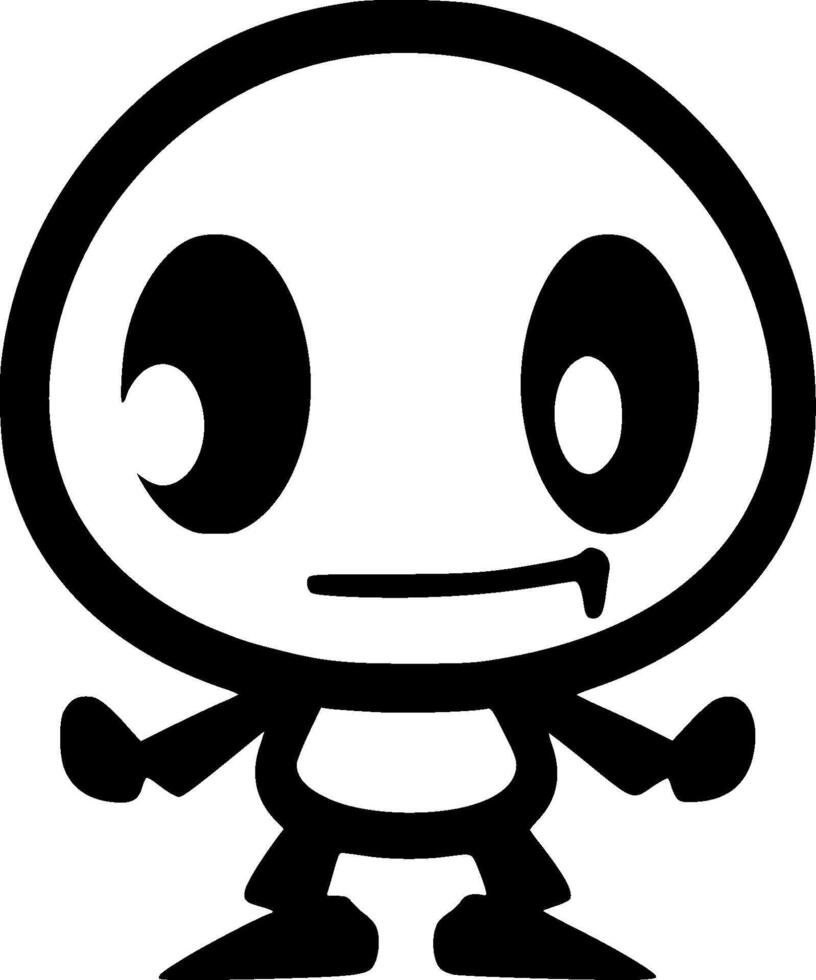 extraterrestre - negro y blanco aislado icono - vector ilustración