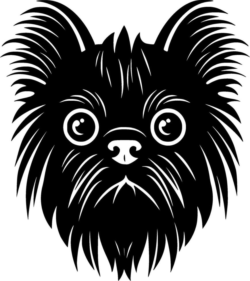 Affenpinscher, negro y blanco vector ilustración