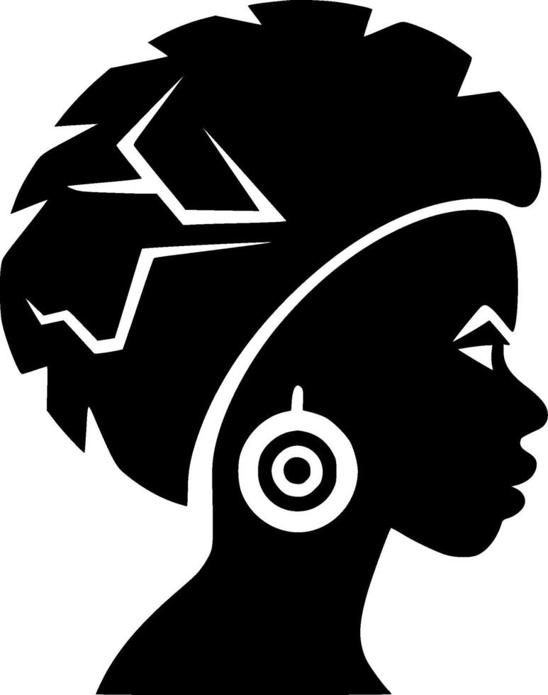 africano - minimalista y plano logo - vector ilustración