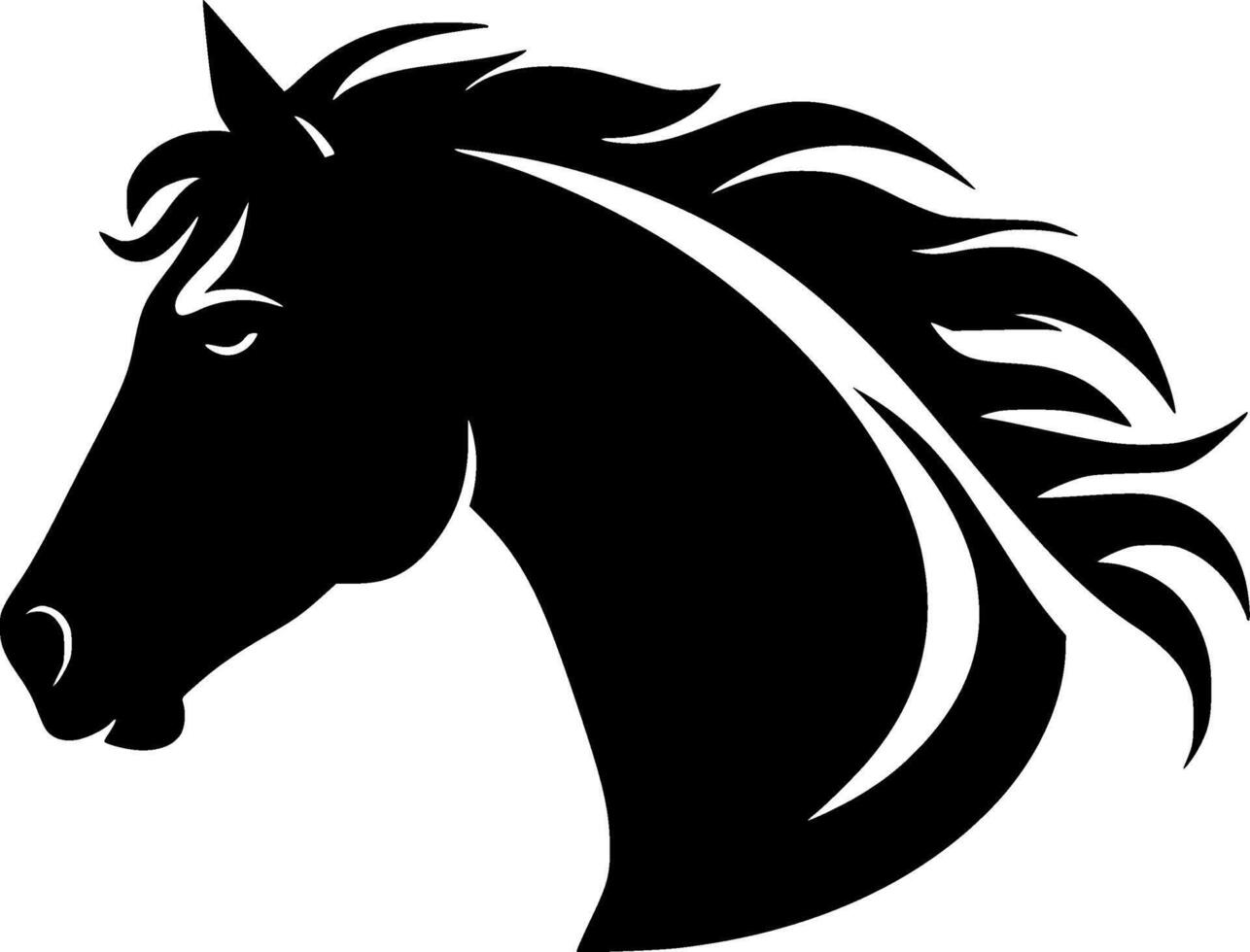 Horse - Black and White Isolated Icon - Vector illustration