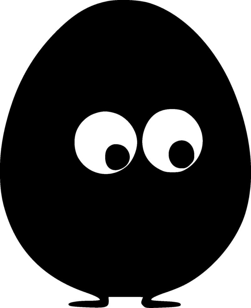 Egg, Black and White Vector illustration