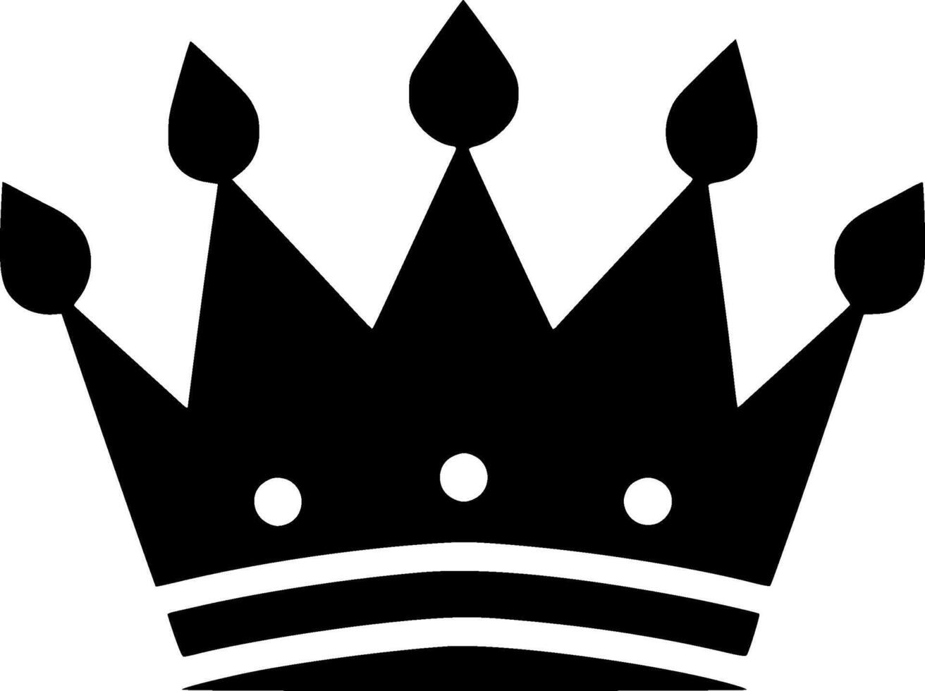 Crown, Black and White Vector illustration