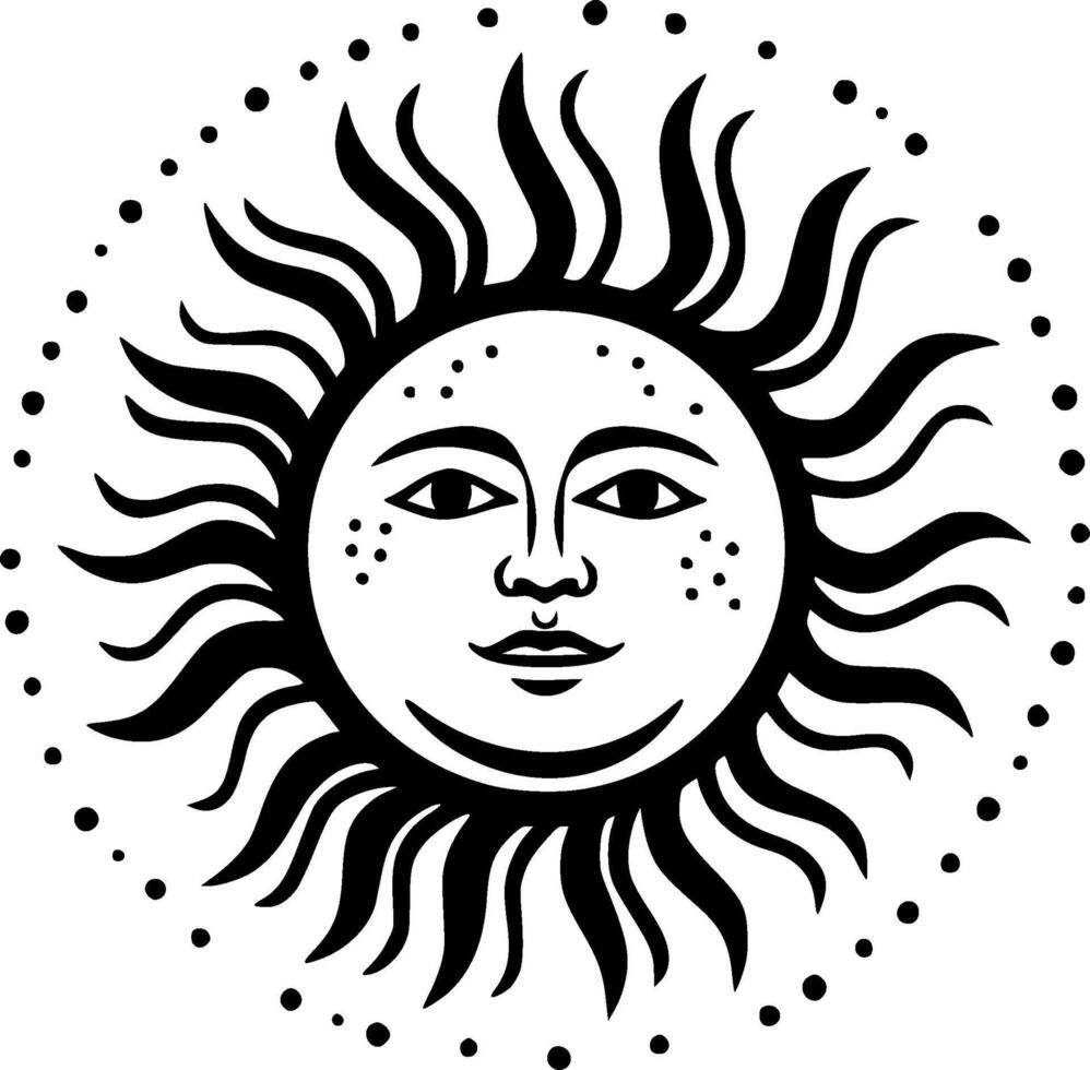 sol, minimalista y sencillo silueta - vector ilustración