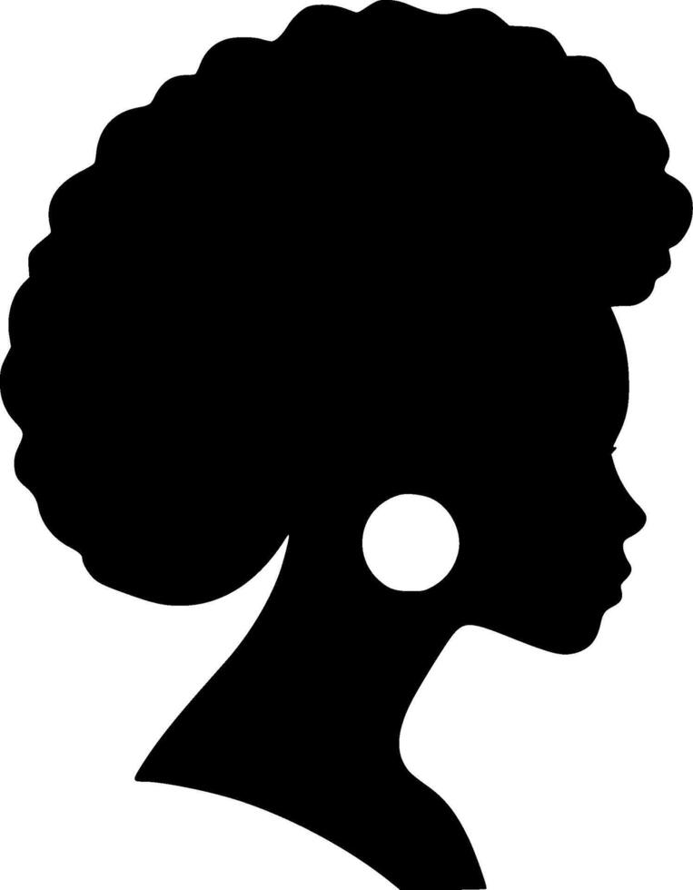 negro mujer, minimalista y sencillo silueta - vector ilustración