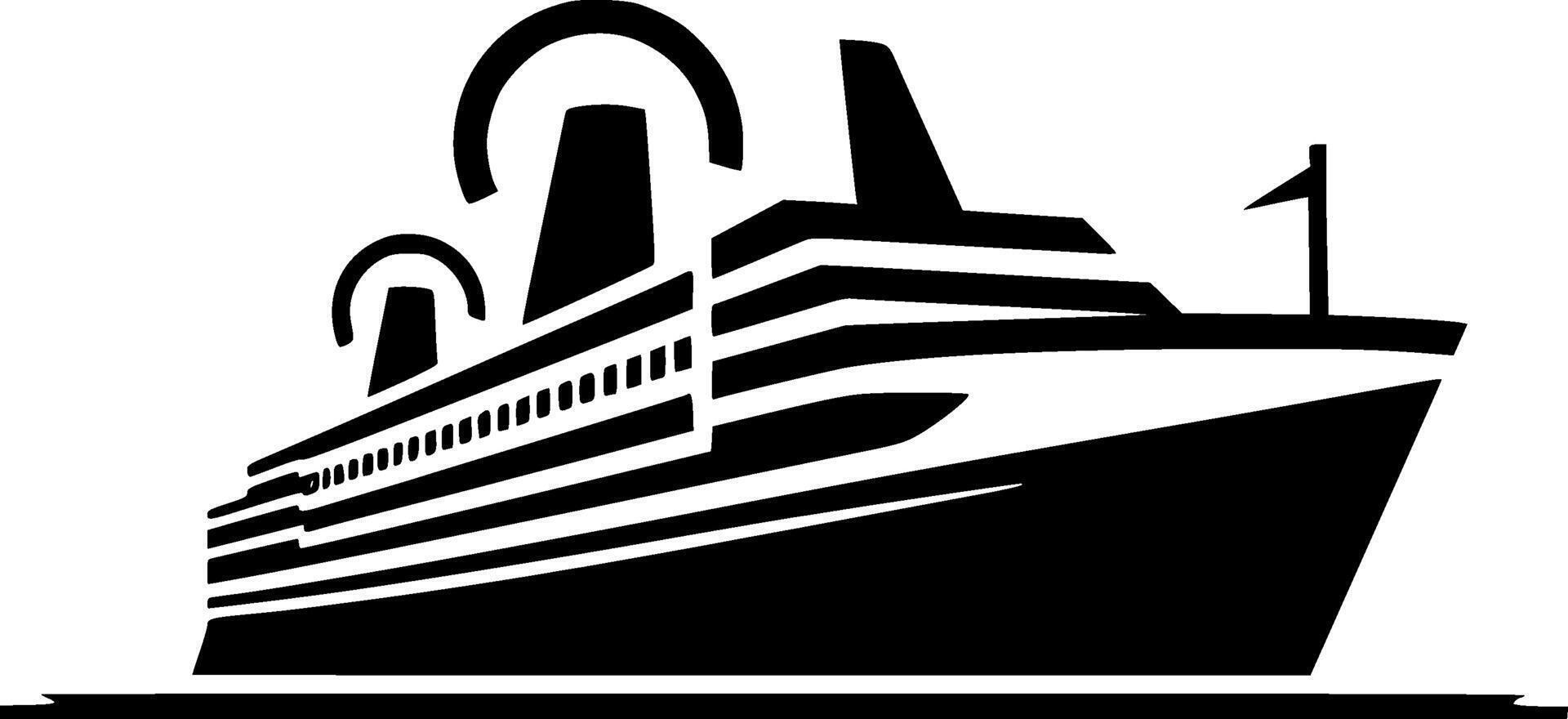 crucero - negro y blanco aislado icono - vector ilustración