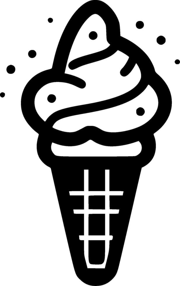 Ice Cream - Black and White Isolated Icon - Vector illustration