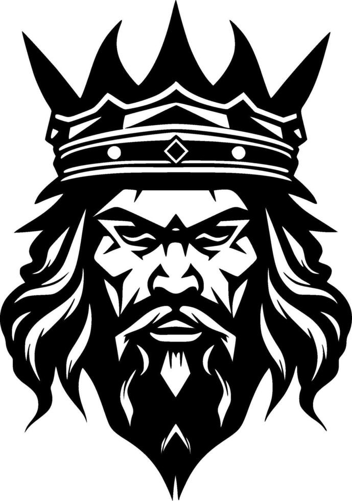 King - Black and White Isolated Icon - Vector illustration