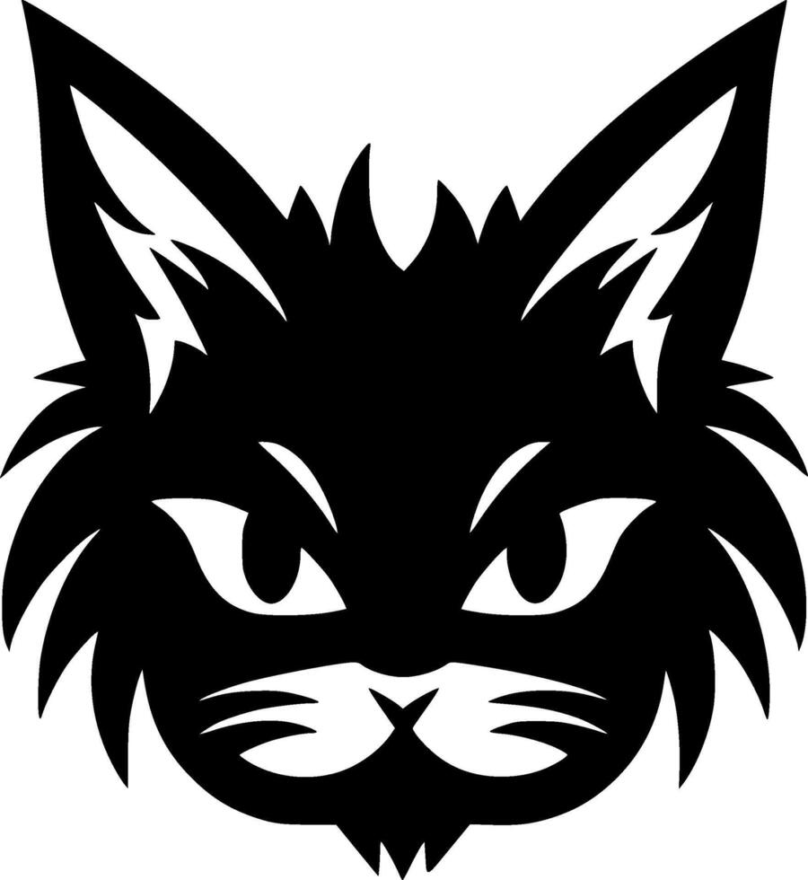 Cat - Black and White Isolated Icon - Vector illustration