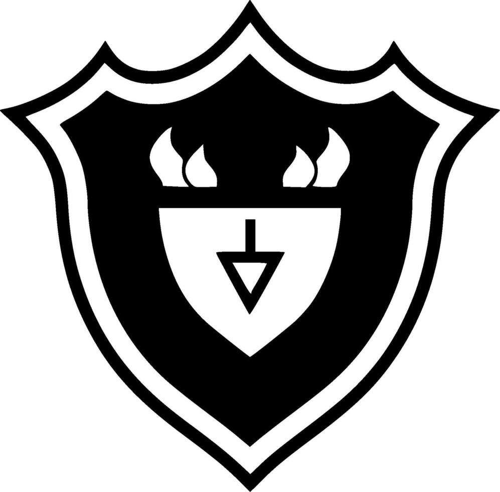 Shield - Black and White Isolated Icon - Vector illustration