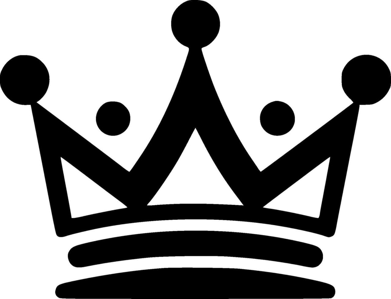 Crown, Black and White Vector illustration