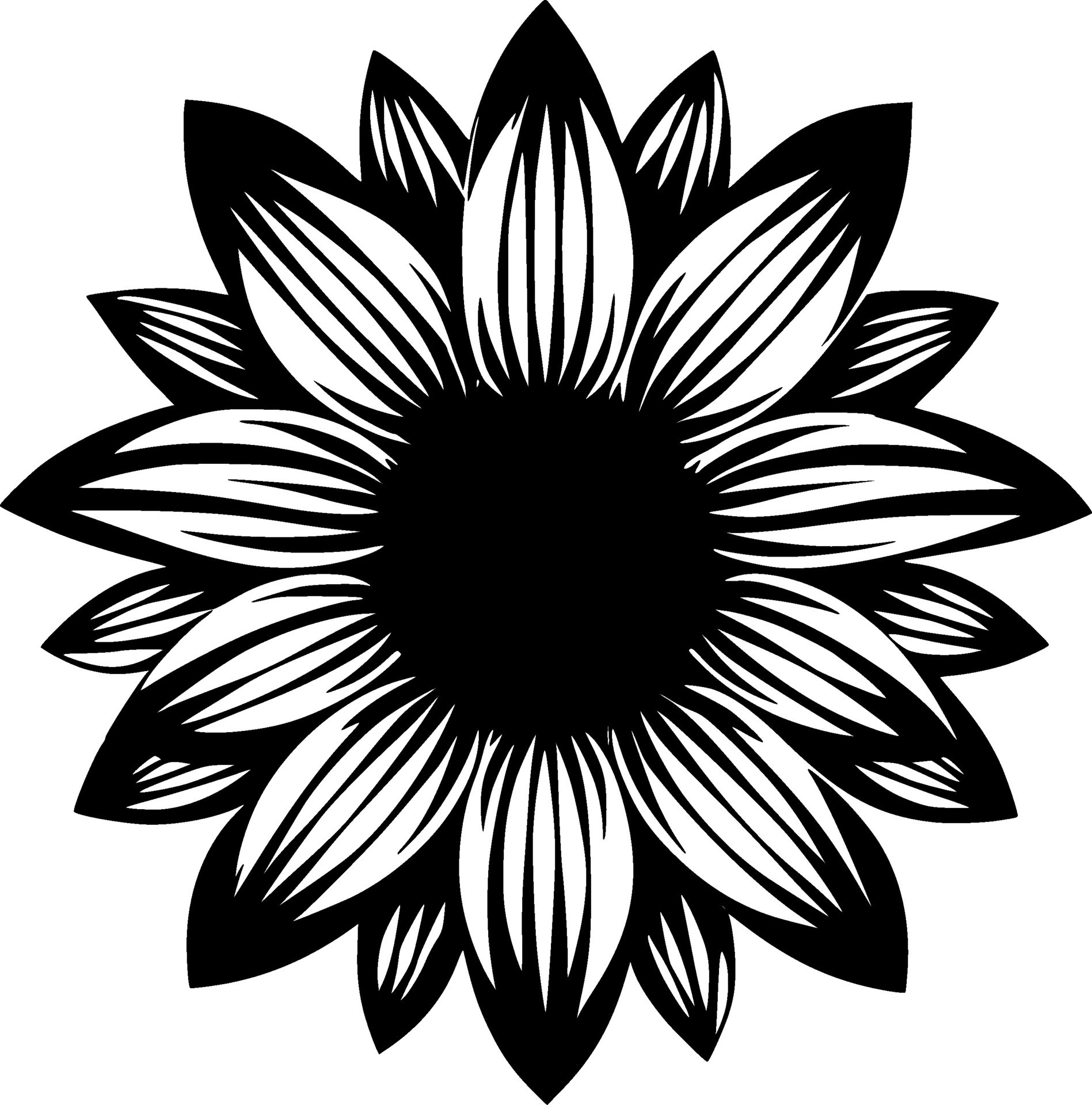 Sunflower, Black and White Vector illustration 41948230 Vector Art at