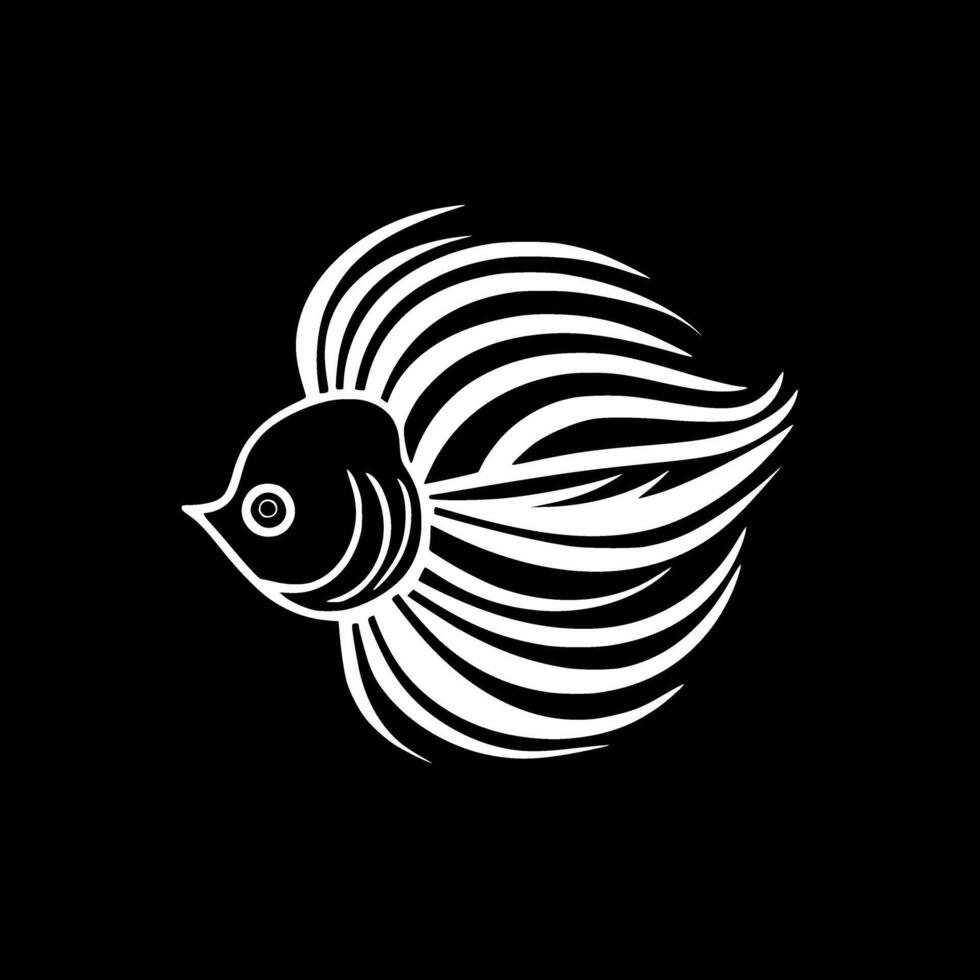 Angelfish - Black and White Isolated Icon - Vector illustration