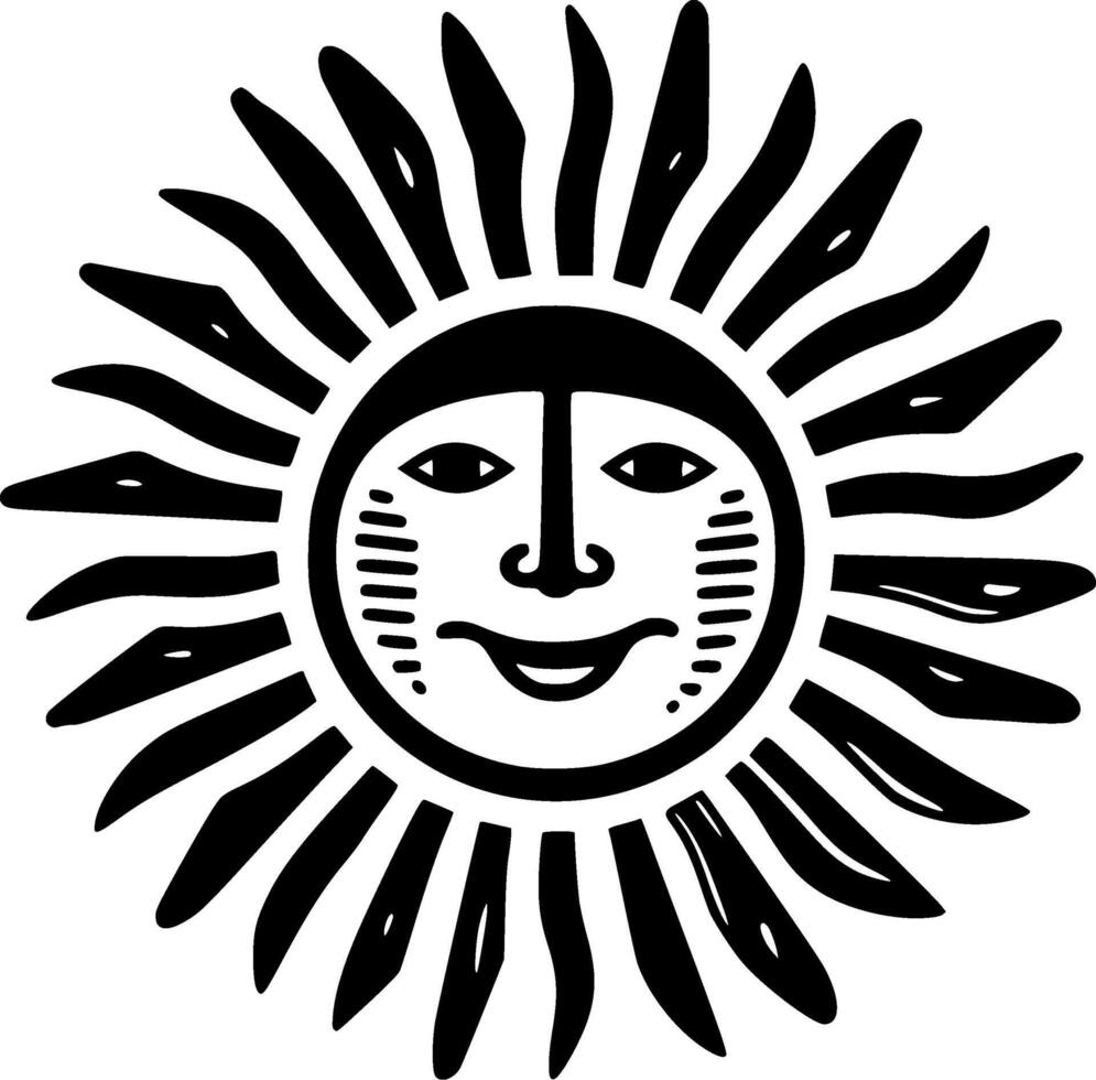 Sun, Minimalist and Simple Silhouette - Vector illustration