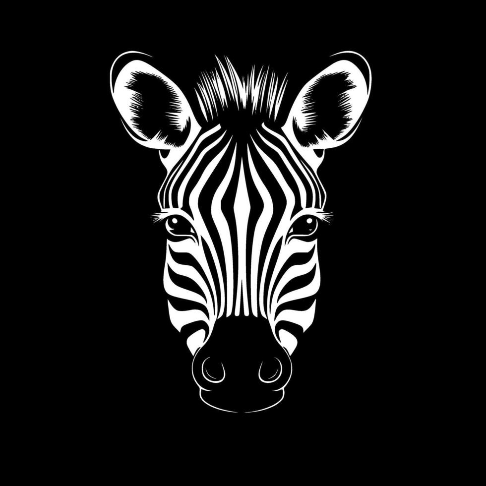 Zebra Baby, Black and White Vector illustration