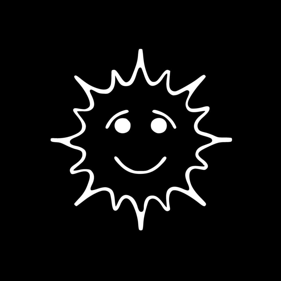 Sun, Black and White Vector illustration