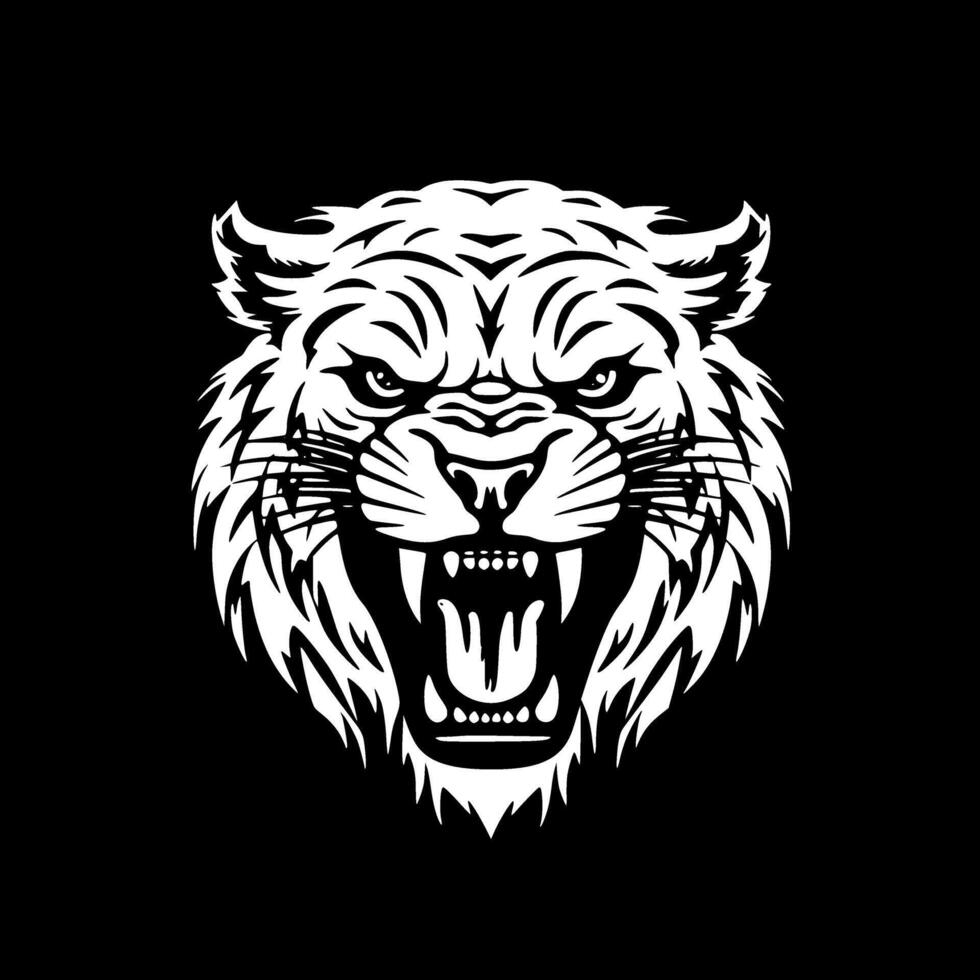 Tigre - minimalista y plano logo - vector ilustración