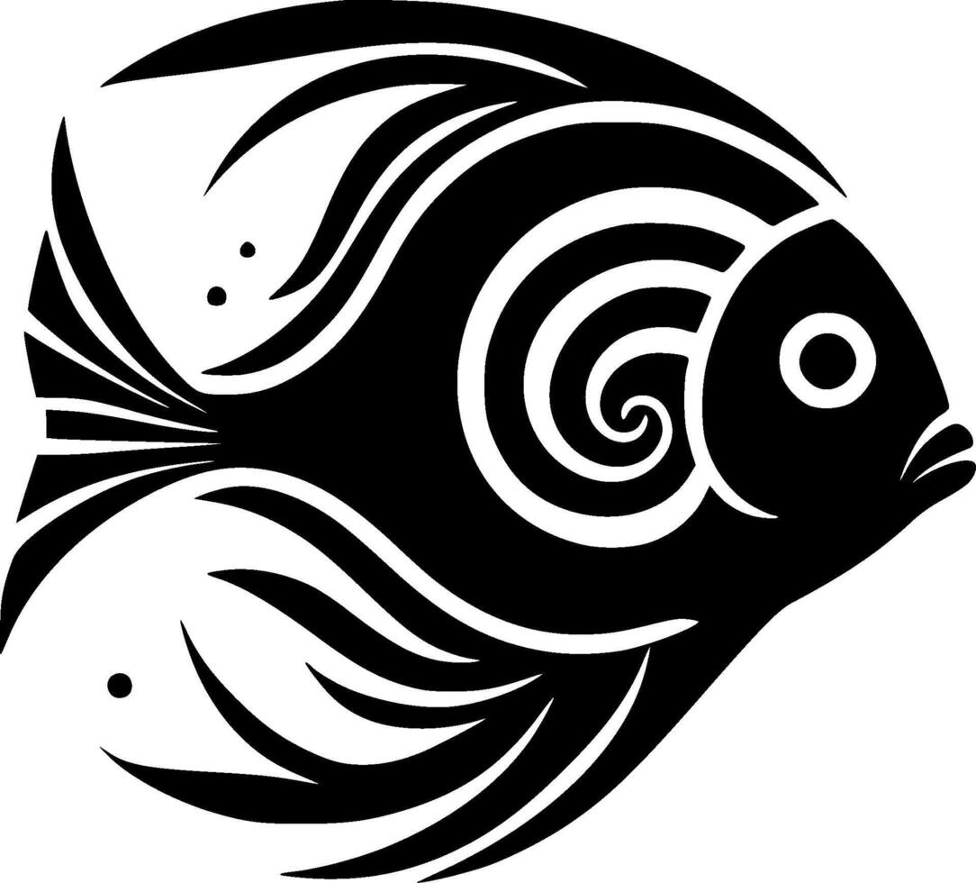 Fish, Black and White Vector illustration