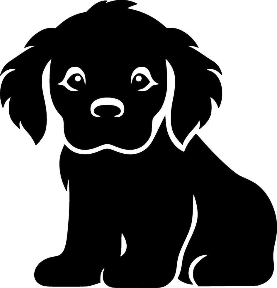 cachorro, negro y blanco vector ilustración