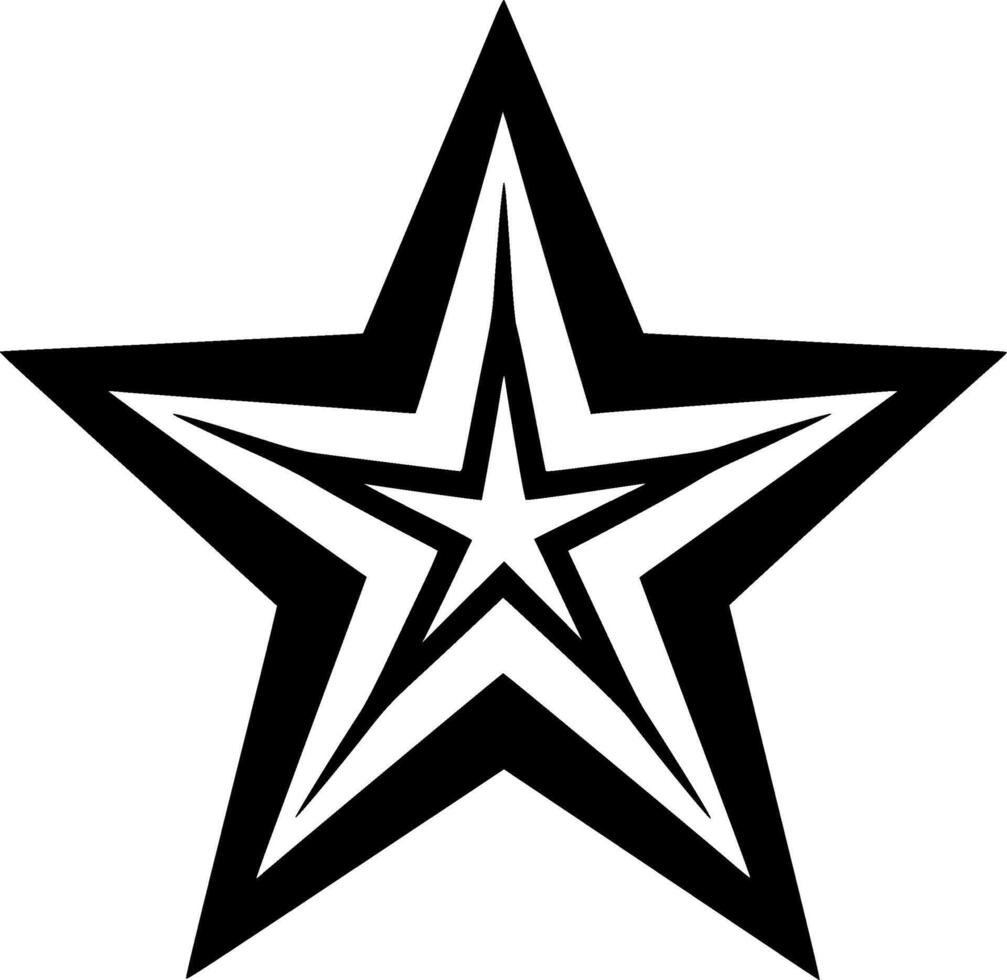 estrella - negro y blanco aislado icono - vector ilustración