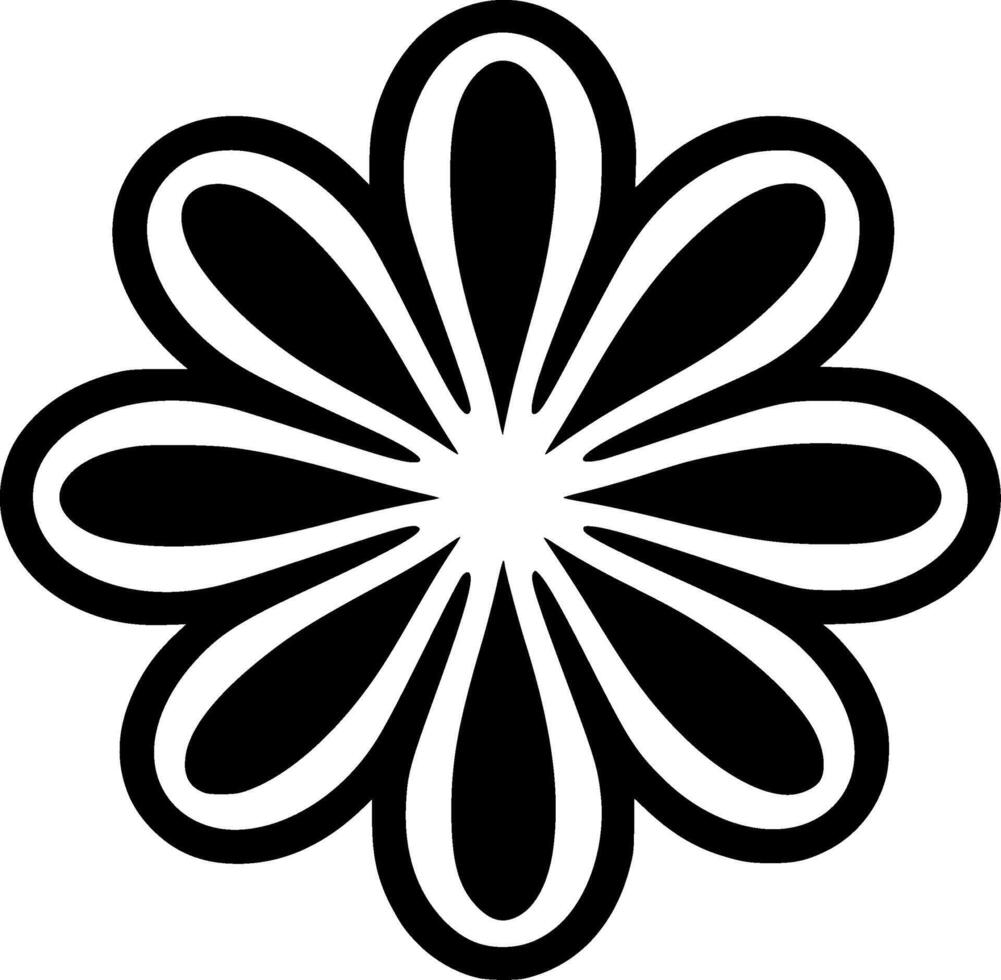 Daisy, Black and White Vector illustration