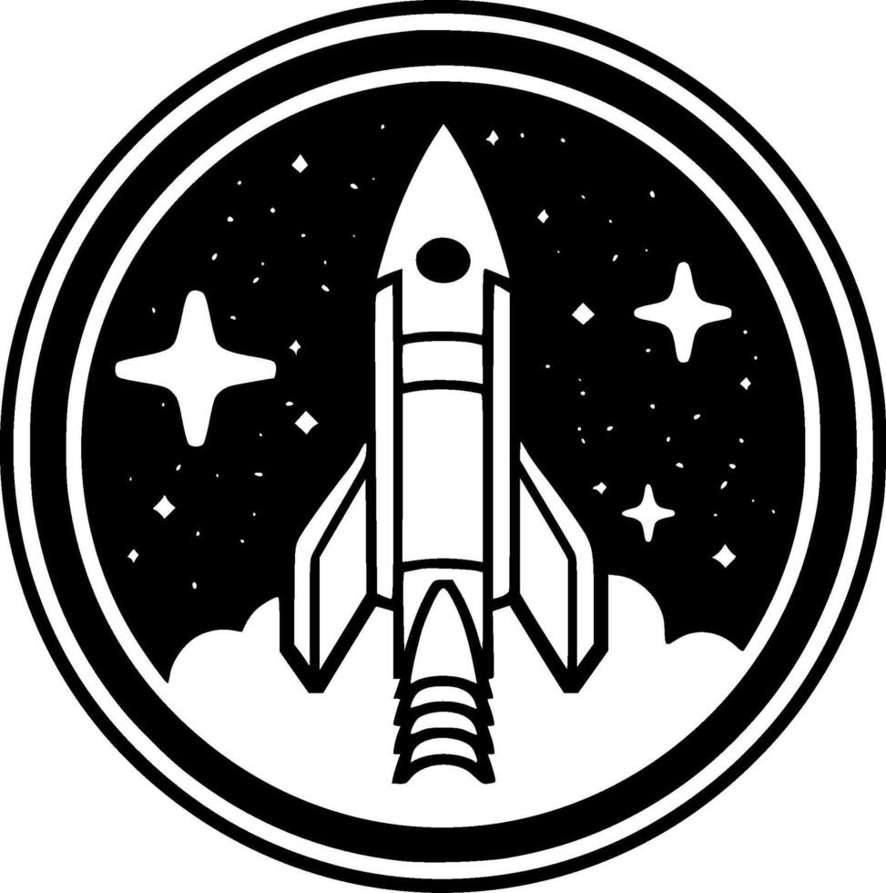 Space - Black and White Isolated Icon - Vector illustration