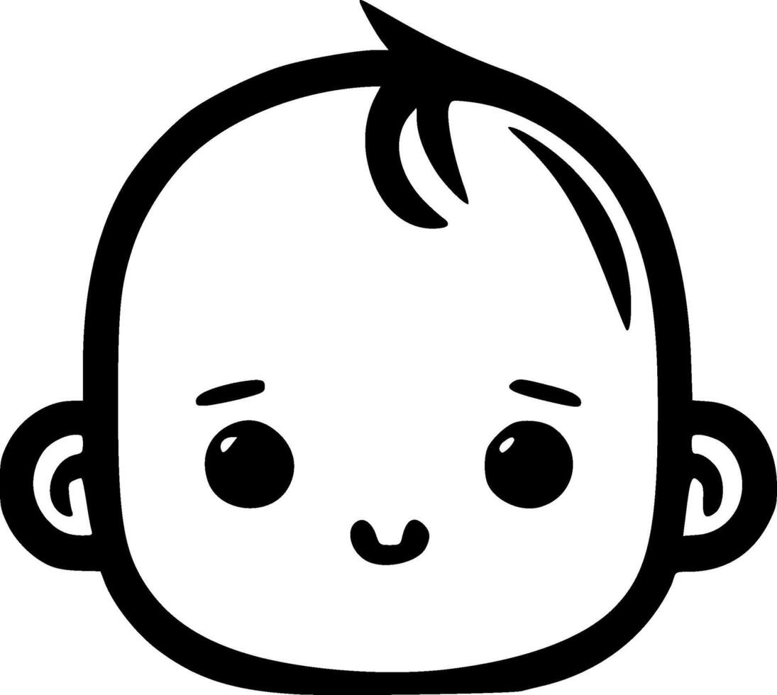 Baby, Black and White Vector illustration