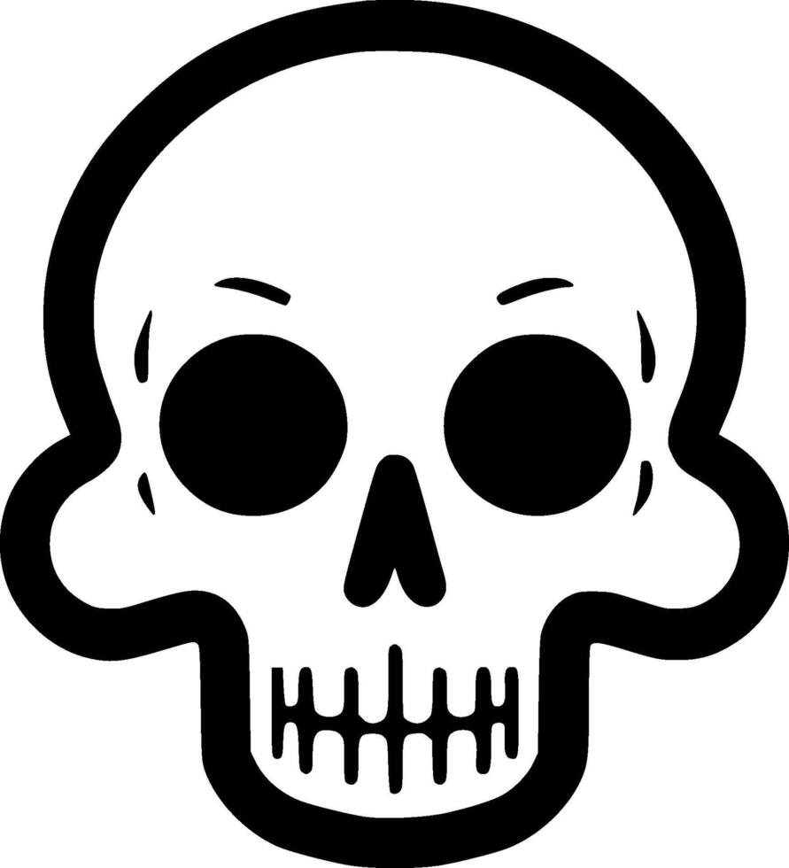 Skull, Black and White Vector illustration