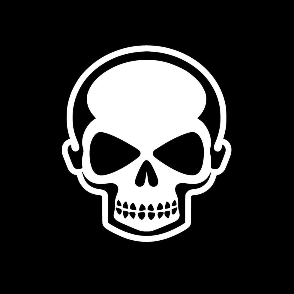 Skull, Black and White Vector illustration