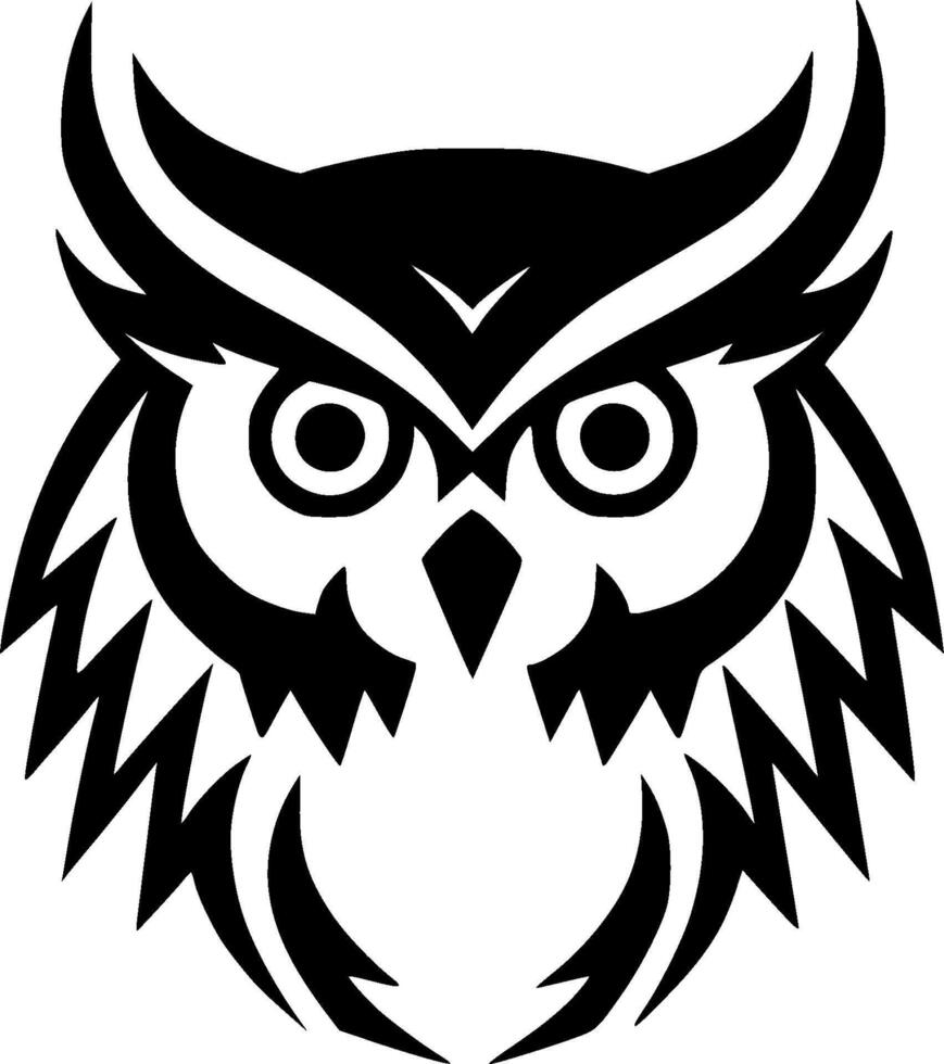 búho - negro y blanco aislado icono - vector ilustración