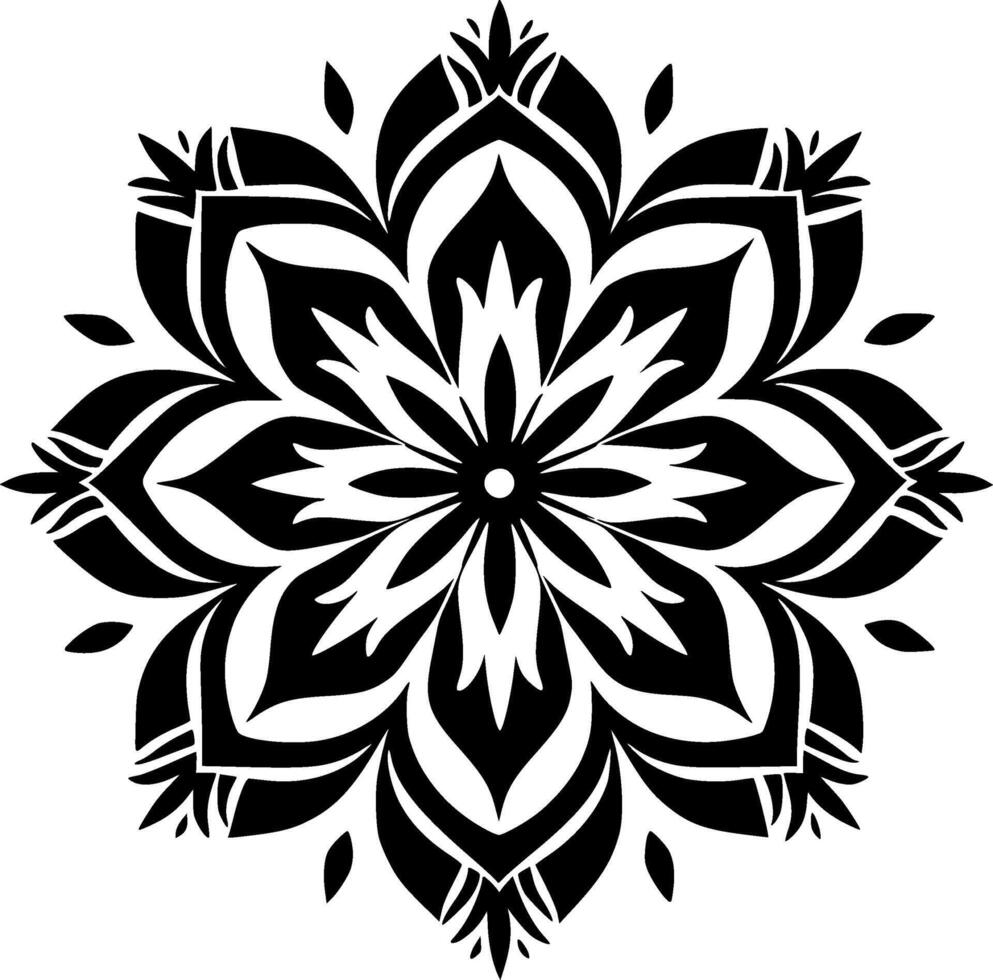 Mandala, Black and White Vector illustration